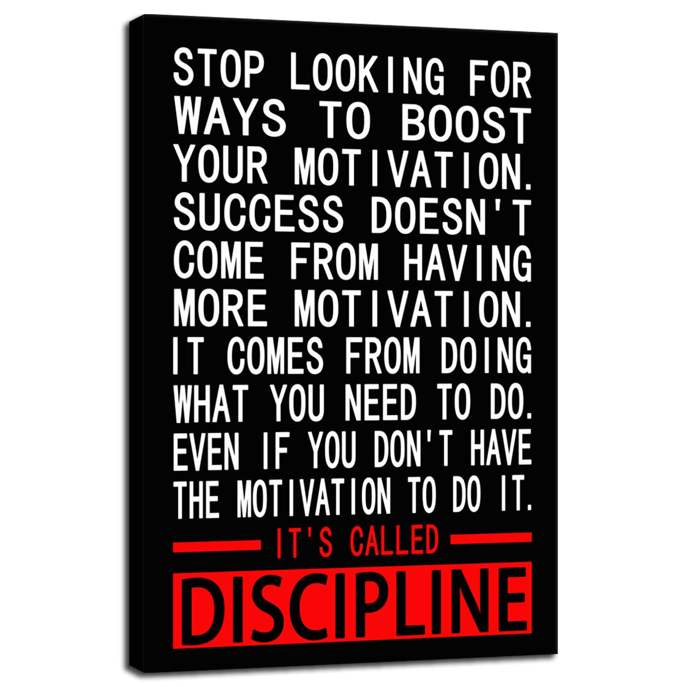 Inspirational Office Wall Decor Motivational Discipline Noun Canvas Wall Art Posters Prints Entrepreneur Quote Wall Picture Paintings Artwork Home Bedroom Framed Ready to Hang[12''W X 18''H]