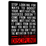 Inspirational Office Wall Decor Motivational Discipline Noun Canvas Wall Art Posters Prints Entrepreneur Quote Wall Picture Paintings Artwork Home Bedroom Framed Ready to Hang[12''W X 18''H]