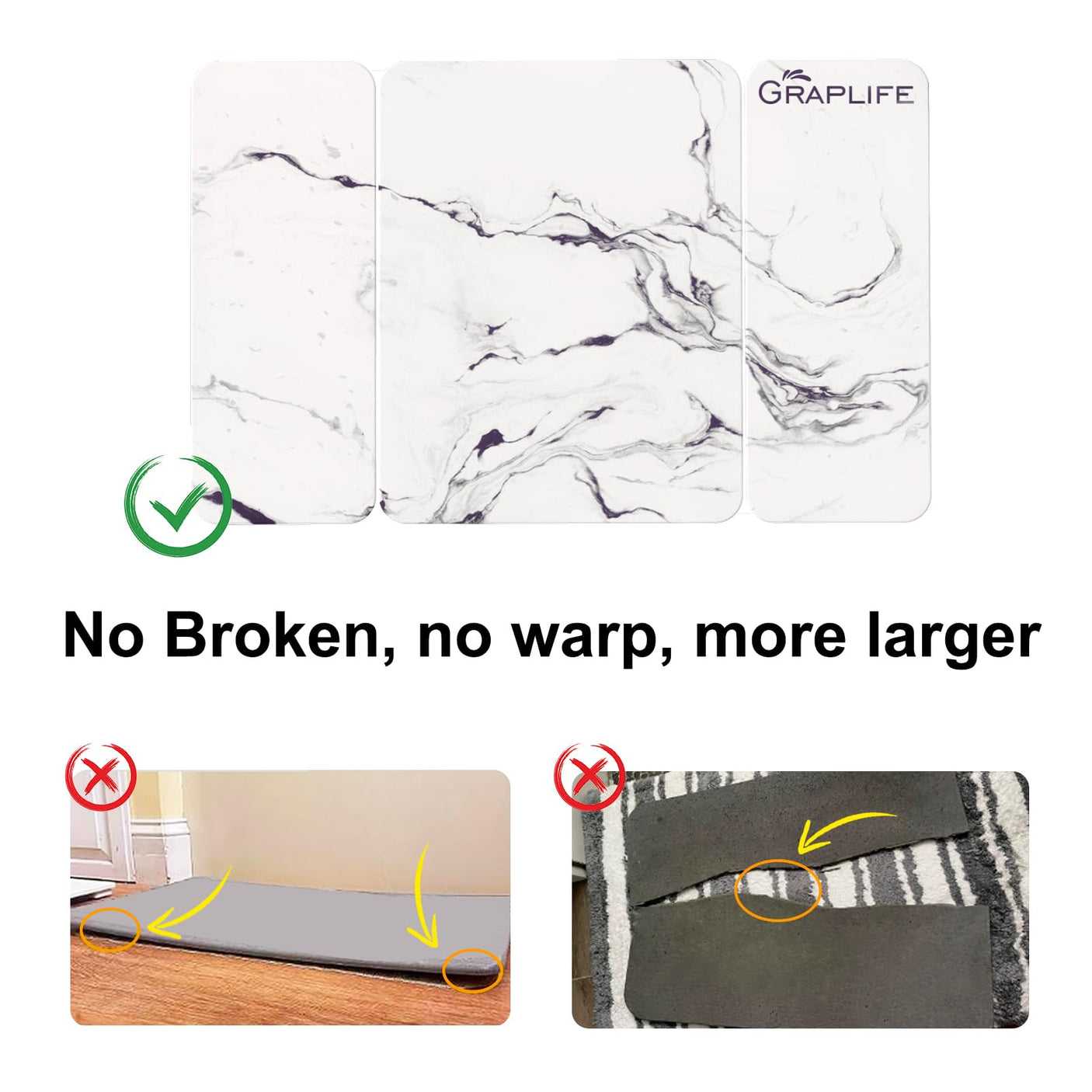 Stone Bath Mat, Diatomaceous Earth Shower Mat, Non-Slip Super Absorbent Quick Drying Bathroom Floor Mat, Natural, Easy to Clean (23.6 x 15.35 Darkgrey)