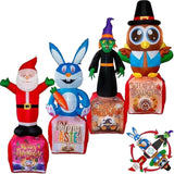 Inflatable 4-in-1 Holiday Yard Decoration – Easter, Halloween, Thanksgiving & Christmas with LED Lights, Built-in Blower, Compact Storage | Indoor & Outdoor Use, UL Certified