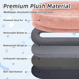 Human Dog Bed, Large Dog Beds for Humans Size Fits You and Pets, Washable Faux Fur Orthopedic Human Pet Bed for People Doze Off, Napping, Present Pillow, Blanket, Strap - Khaki