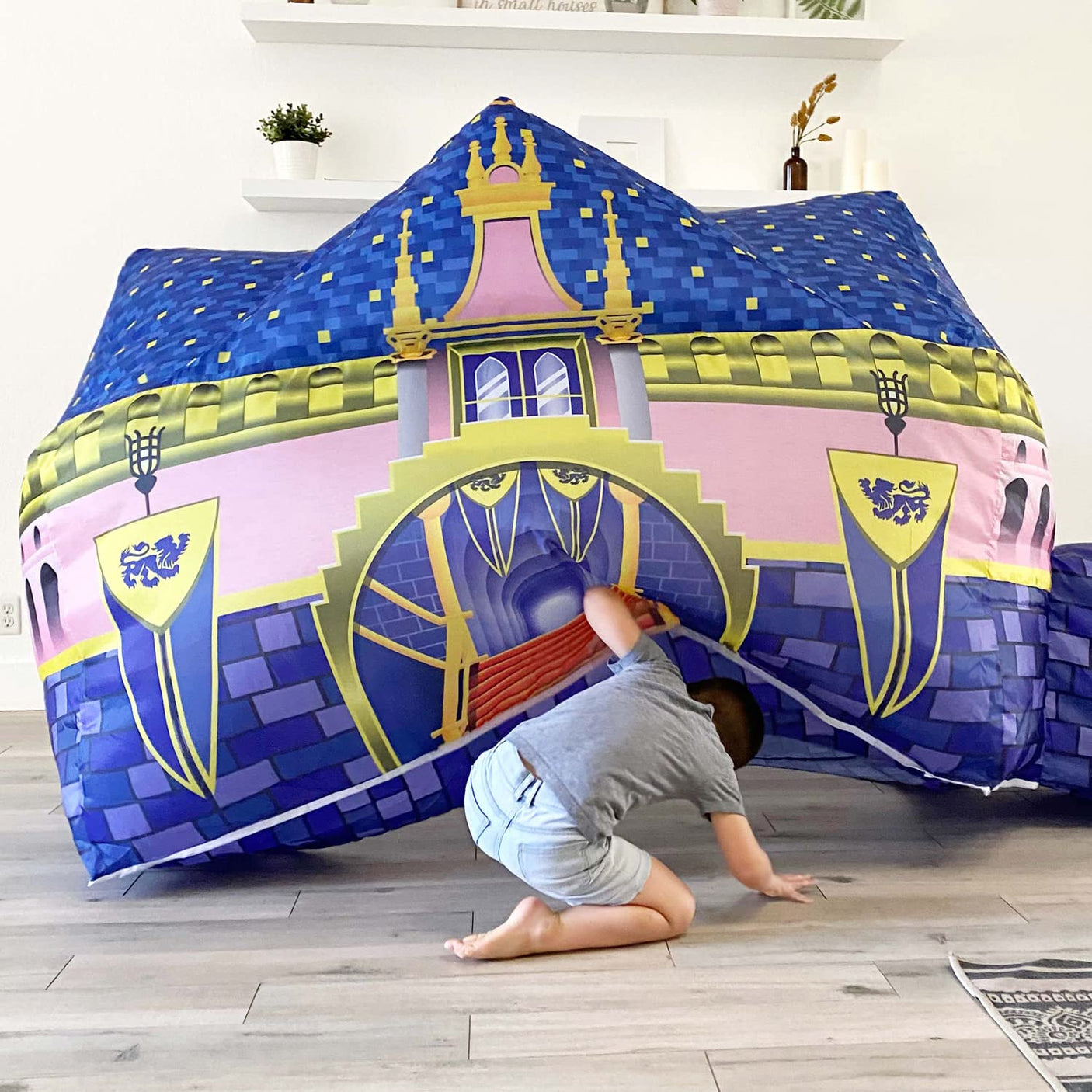 The Original Patented AirFort - Build A Fort in 30 Seconds, Inflatable Fort for Kids, Play Tent for 3-14 Years, A Playhouse Where Imagination Runs Wild, Fan not Included (Starry Night)