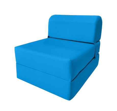 D&D Futon Furniture Sleeper Chair Folding Bed, Studio Sofa Guest Folded Mattress, High Density Foam (70 x 24 x 6, Navy Blue)