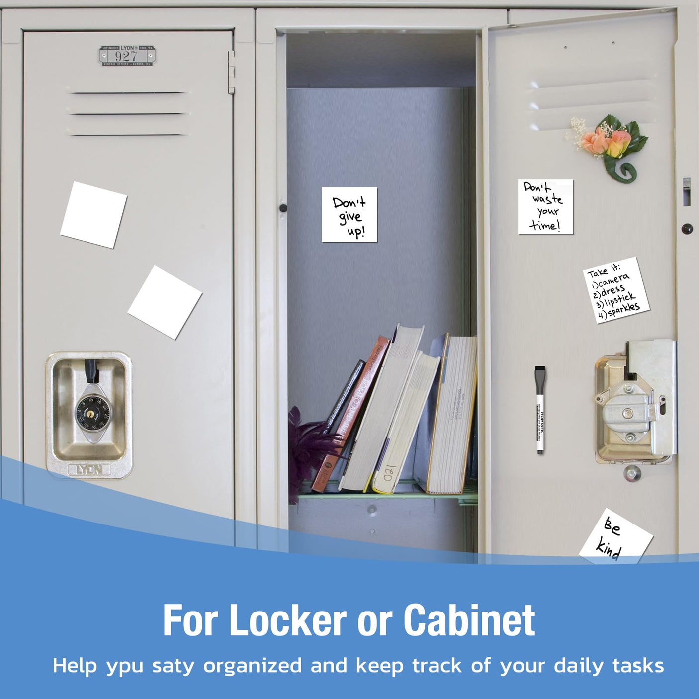 HOMiDEK Reusable Magnetic Sticky Notes, (30 Pack, 3x3 in) Dry Erase Magnets Magnetic Labels with Marker, Easy to Post Notes for Whiteboard, Fridge, Locker, Cabinet, Door - Office & Classroom Supplies