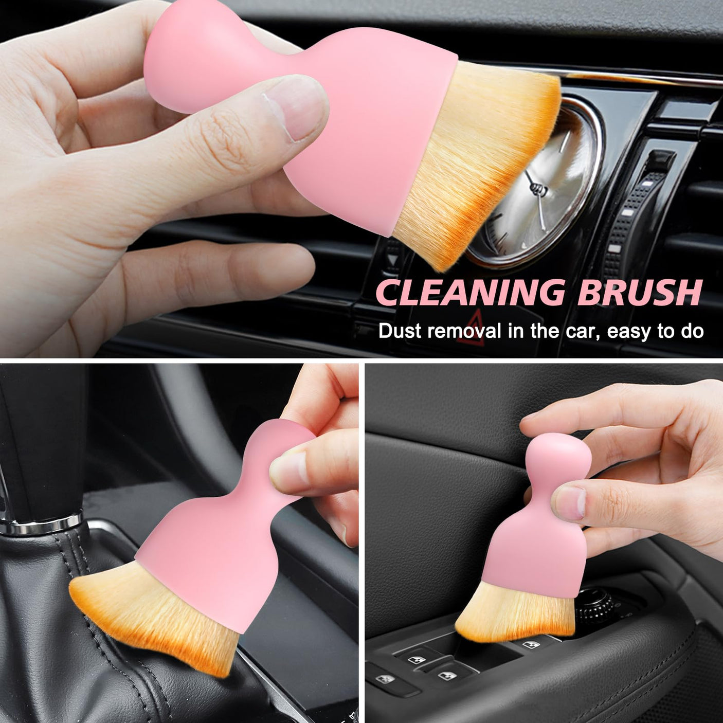 Ouzorp Car Interior Dust Brush, Car Detailing Brush, Soft Bristles Detailing Brush Dusting Tool for Automotive Dashboard, Air Conditioner Vents, Leather, Computer,Scratch Free