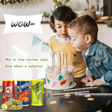 Prank Potato Chip Can Snake Pranks Jump Spring Toy Prankster Stuff Gifts for Adults, Gags Practical Joke Toys for Halloween Party Decoration Fun Toys, Blue 1 Pcs