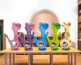 Wooden Dinosaur Piggy Bank Boalord for Boys Kids Girls Clear Big Belly Animal Coin Bank for Toddler Real Money Toy（Dino-Blue）