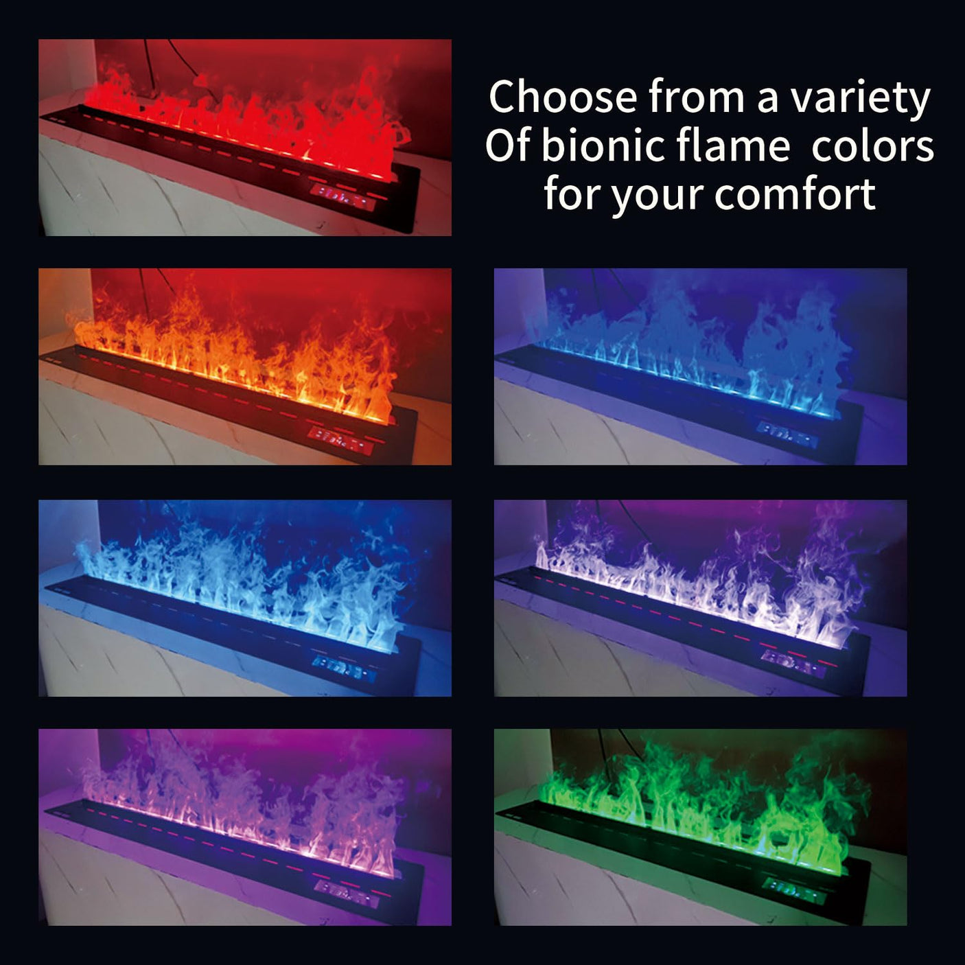 36 inch Water Vapor Fireplace 3D Atomizing Fireplace Recessed Electric Fireplace Remote Control with Timer Touch Simulation Flame Touch Flame Multiple Colors and Flame Adjustment