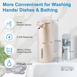 Automatic Foaming Soap Dispenser,4-Level Adjustable Foam, Wall Mount, USB Rechargeable,12.8oz/ 380ml,Touchless Hand & Dish Soap Dispenser for Bathroom, Kitchen,Hotel, Restaurant