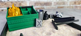Munnygrubbers - Dumpster Fire Zen Garden - Made in USA - Large 7" x 7" - Fine Sand Included - Desk Accessory Box Garden - Funny Novelty Gift - Fidget Stress Relief