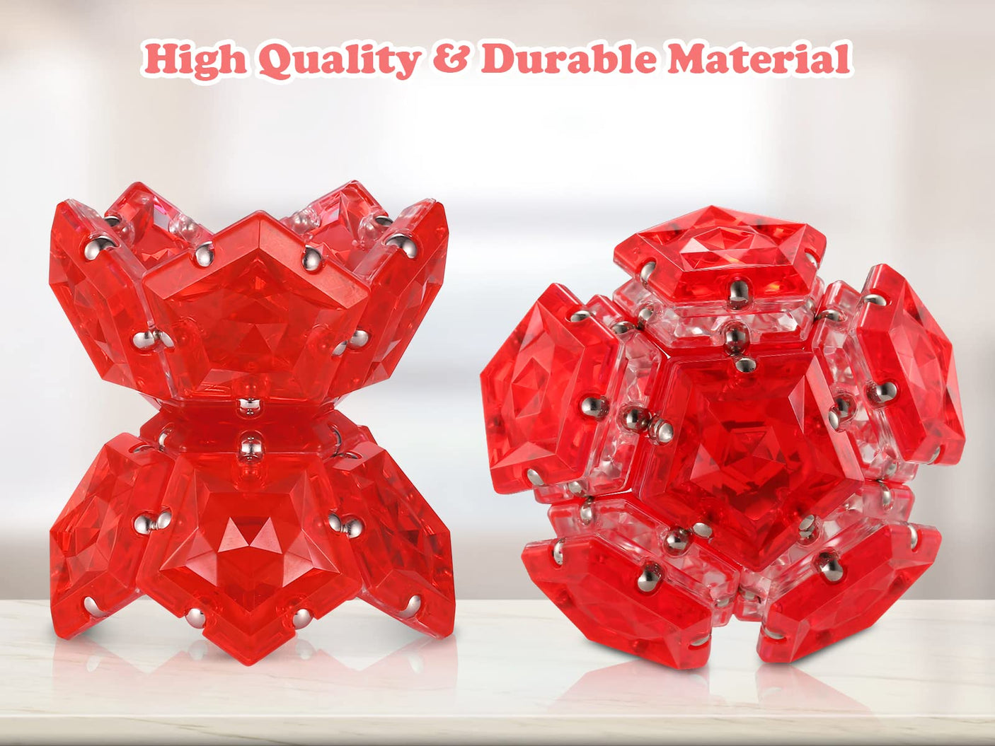 Magnetic Fidget Sphere Stress Relief Toys for Adults Kids, Anxiety Sensory Fidget Toys with Strong Neodymium Magnets, Desk ADHD Focus Tool Gift for Men Women (2.67'' Travel-Safe Toy Ball)