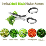 2025 Upgraded Herb Scissors, Effortless Herb Shears Cutter Tool with Sharp Stainless Steel Blades for Fresh Herbs, Must-Have Kitchen & Cooking Gadget, Green