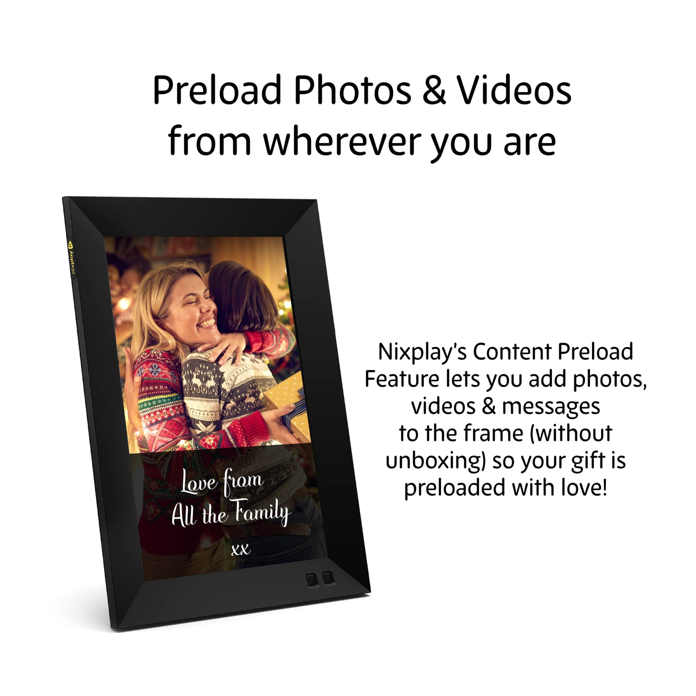 Nixplay Digital Picture Frame [AI-Enhanced] Stunning HD Touch Screen Display | Perfect Digital Picture Frame for Gifting | Auto-Rotation Feature, Securely Share Photos/Videos via Email or App | 10.1"