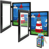 Golden State Art, 10x12.5 Kids Art Frames, Front-Opening Picture Frame Great for Kids Drawings, Artworks, Children Art Projects, Schoolwork, Home or Office (Walnut Set of 2)