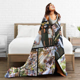 Custom Blanket with Photo Text Personalized Bedding Throw Blankets Customized Flannel Fleece Blankets for Family Birthday Wedding Gift Fits Couch Sofa Bedroom Living Room (1 Photos, 40"x50")