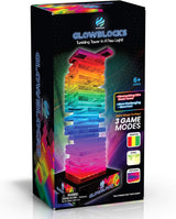 Glowblocks Light-Up Tumbling Tower Game, First Ever LED Building Blocks Stacking Game, Indoor Board Game for Kids and Adults for Family Game Night
