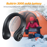 Portable Neck Warmer Rechargeable, Soft Leather Cordless Neck Heater Wrap Graphene Heated Scarf with 12 Heat Levels, Hand Warmers Electric Heating Pad for Pain Relief, Warm Gifts for Women Men