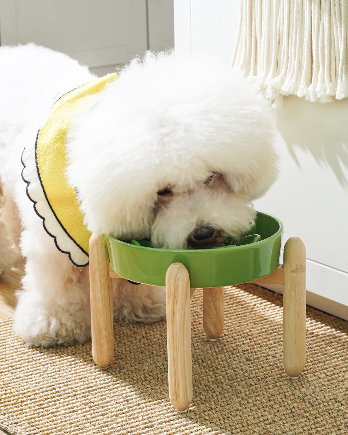 LE TAUCI Dog Bowls Slow Feeder Ceramic, 1.5 Cups Slow Feeding Dog Bowl Small Medium Breed, Puppy Slow Feeder Bowl for Fast Eater, Dog Dishes to Slow Down Eating, Puzzle Dog Food Bowl, Maze Purple