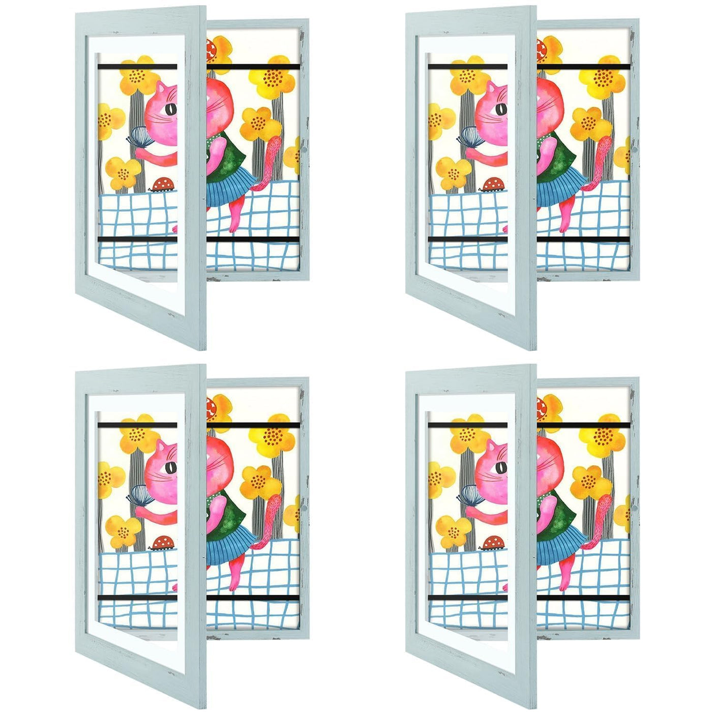 Golden State Art, 10x12.5 Kids Art Frames, Front-Opening Picture Frame Great for Kids Drawings, Artworks, Children Art Projects, Schoolwork, Home or Office (Walnut Set of 2)