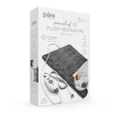 Pure Enrichment® PureRelief® XL Heating Pad - 12" x 24" Electric Heating Pad for Back Pain & Cramps, 6 Heat Settings, Soft Machine Wash Fabric, Auto-Off & Moist Heat (Charcoal Gray)