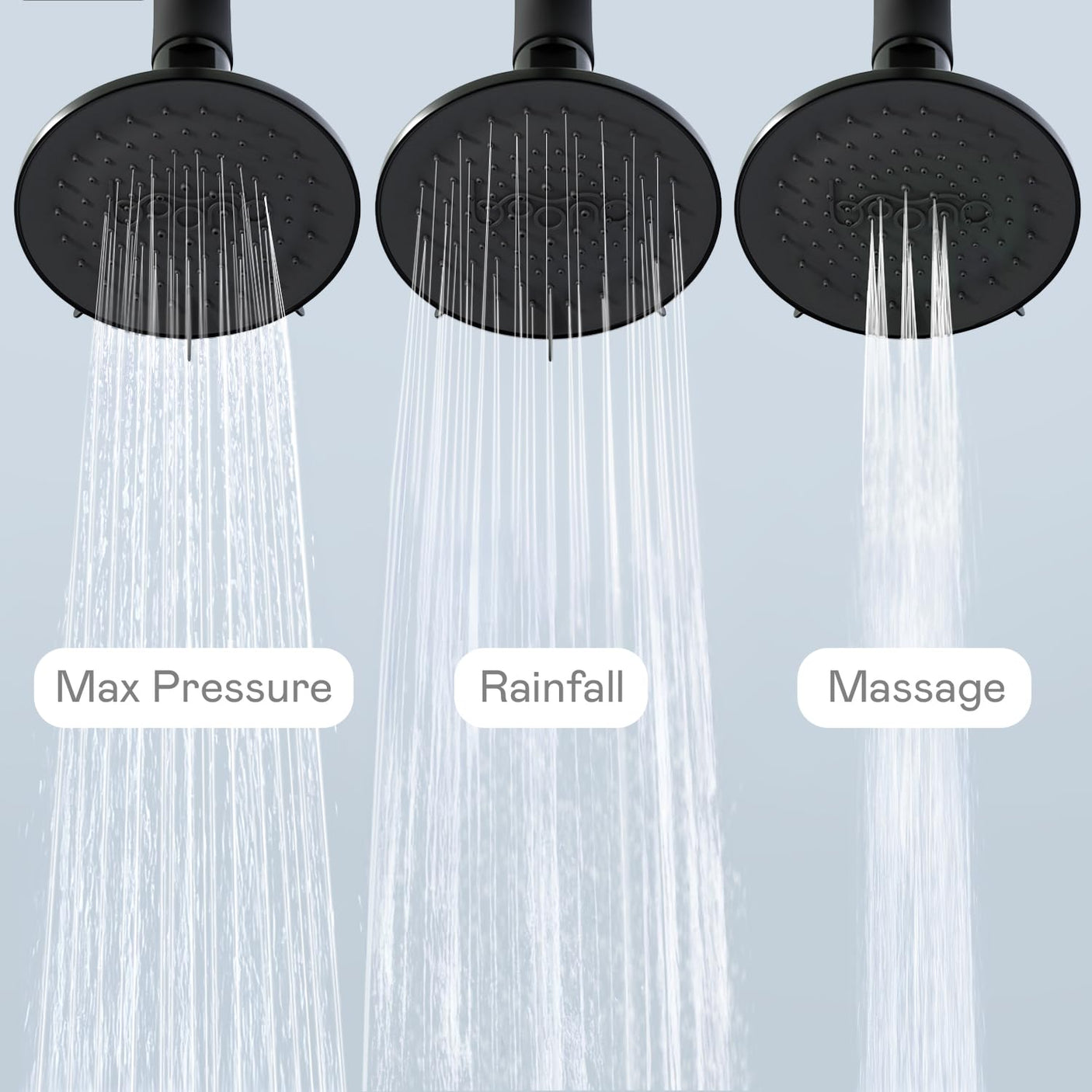BOONA - The Original Tandem Shower | As Seen On Shark Tank | Double Shower Head for Couples, High Pressure Dual Shower Heads (One Showerhead, Midnight Black)