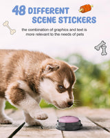 Dog Buttons for Communication, 8 Pcs Dog Talking Button Set, 30s Recordable Voice Pet Buzzer Training Buttons, Speaking Button for Dogs with Waterproof Anti-Slip Dog Button Mat and 48 Scene Stickers