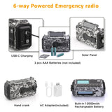 NOAA Weather Radio, Emergency Hand Crank Radio with Solar Charger, Portable Battery Operated AM FM Shortwave Radio with LED Flashlight, USB Charger, Earbud Jack, SOS Alert for Home Survival Hurricane