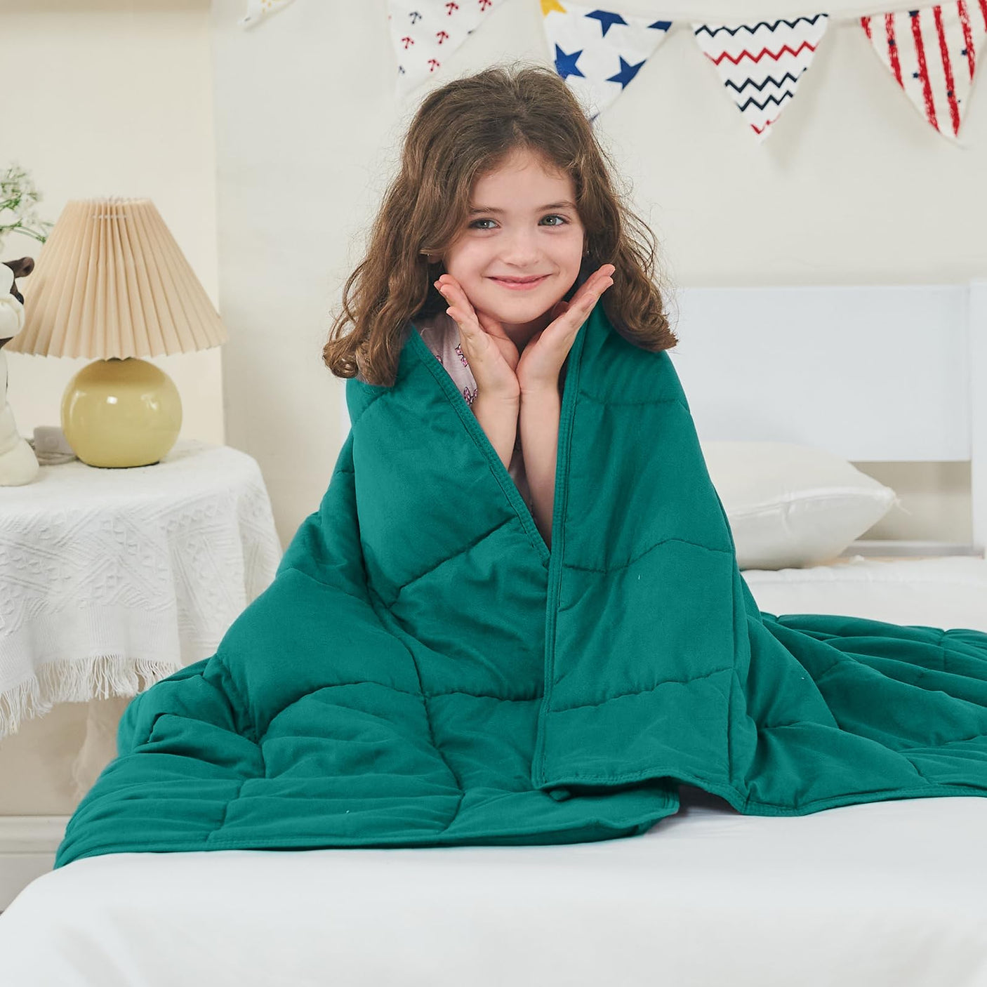 yescool Weighted Blanket for Adults (20 lbs, 60” x 80”, Blue) Cooling Heavy Blanket for Sleeping Perfect for 190-210 lbs, Queen Size Breathable Blanket with Premium Glass Bead, Machine Washable