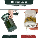 WhiteRhino Pickle Jar with Strainer Flip,34oz Pickle Container Pickle and Olive Hourglass Jar,Glass Flip Pickle Jar Juice Separator Jar with Airtight Lid for Jalapeno Gherkin
