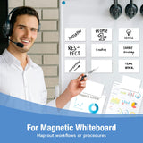 HOMiDEK Reusable Magnetic Sticky Notes, (30 Pack, 3x3 in) Dry Erase Magnets Magnetic Labels with Marker, Easy to Post Notes for Whiteboard, Fridge, Locker, Cabinet, Door - Office & Classroom Supplies