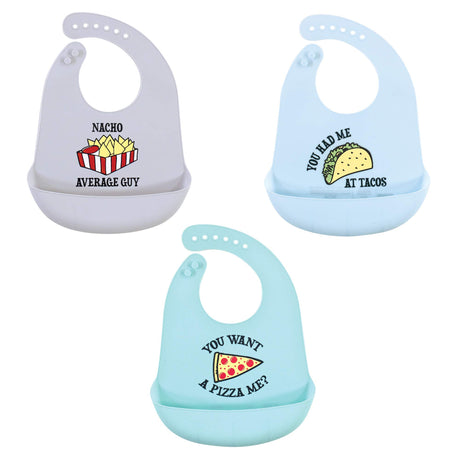 Hudson Baby Unisex Baby Silicone Bibs, Perfect Gentlemen, One Size