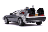 Jada Back to The Future Part II 1:24 Time Machine Die-cast Car Light Up Feature, Toys for Kids and Adults