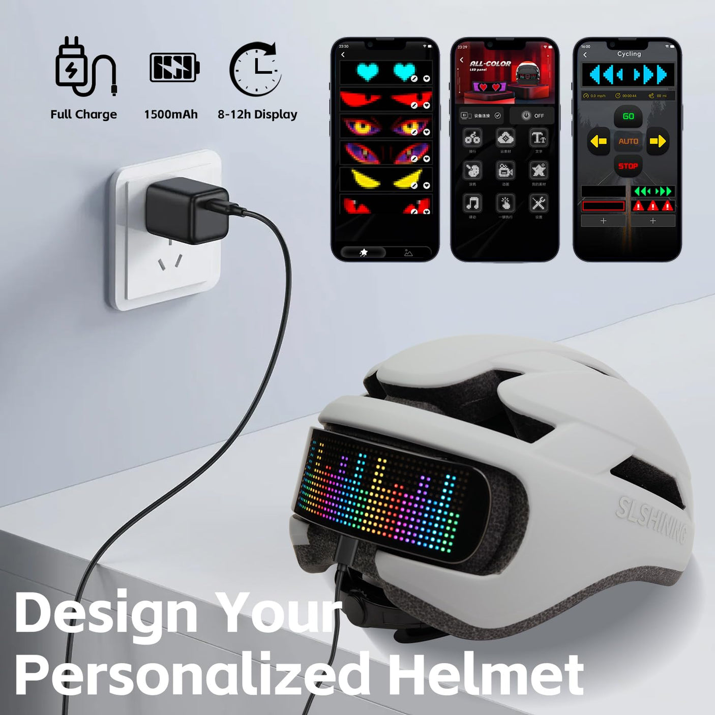 Smart Bike Helmet with Light: Bicycle Helmets for Adult Teens for Mountain & Road Cycling Electric Scooter Skateboard Skating