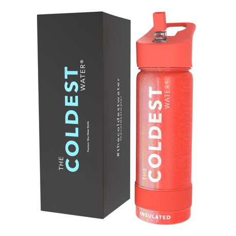 Coldest Insulated Water Bottle with Straw Lid - Stainless Steel Metal Thermos for Men & Women (Matte Black, 32 oz)
