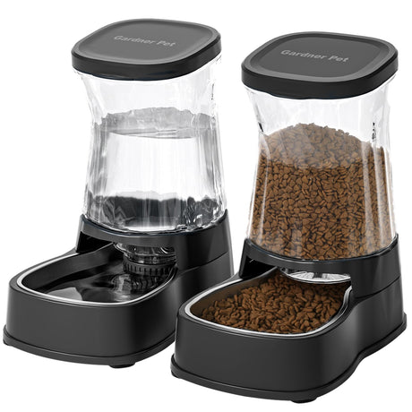 Gardner Pet Automatic Dog Water Dispenser Gravity Stainless Steel Water Waterer Feeder, 100% BPA-Free Large Capacity Water Feeding Bowls for Medium & Large-Sized Dogs Cats Other Pets -(1 Gallon)