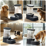Gardner Pet Automatic Dog Water Dispenser Gravity Stainless Steel Water Waterer Feeder, 100% BPA-Free Large Capacity Water Feeding Bowls for Medium & Large-Sized Dogs Cats Other Pets -(1 Gallon)
