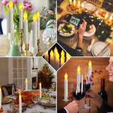 20 Pcs Floating Candles with Wand, Hanging Candles with Timer, Magic Deco Candles Flickering Warm Light, Flameless Taper Candles with Wand Remote, LED Candlesticks for Birthday Halloween Party Decor