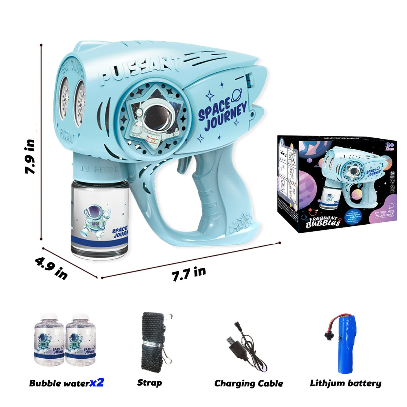 Automatic Gatling Bubble Gun,That Produces Thousands of Bubbles per Minute, Suitable for Children and Adults and Perfect for Indoor and Outdoor Birthday Parties for Girl Boy