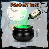 Halloween Decorations Indoor - Cauldron Decor with Skeleton, Magic Floating Potion Bottles & Fog Maker - Black Witches Cauldron Halloween Party Decoration for Home Table