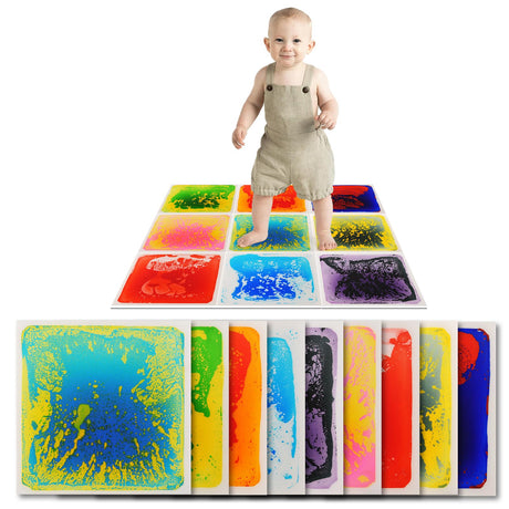 Art3d Liquid Fusion Activity Play Centers for Children, Toddler, Teens, 12" X 12" Pack of 9 Tiles