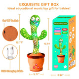 Dancing Talking Cactus Toy for Baby Toddler, Boys Girls Gifts Singing Mimicking Recording Repeating What You Say Baby Toys with 120 English Songs (Adjustable Volume)