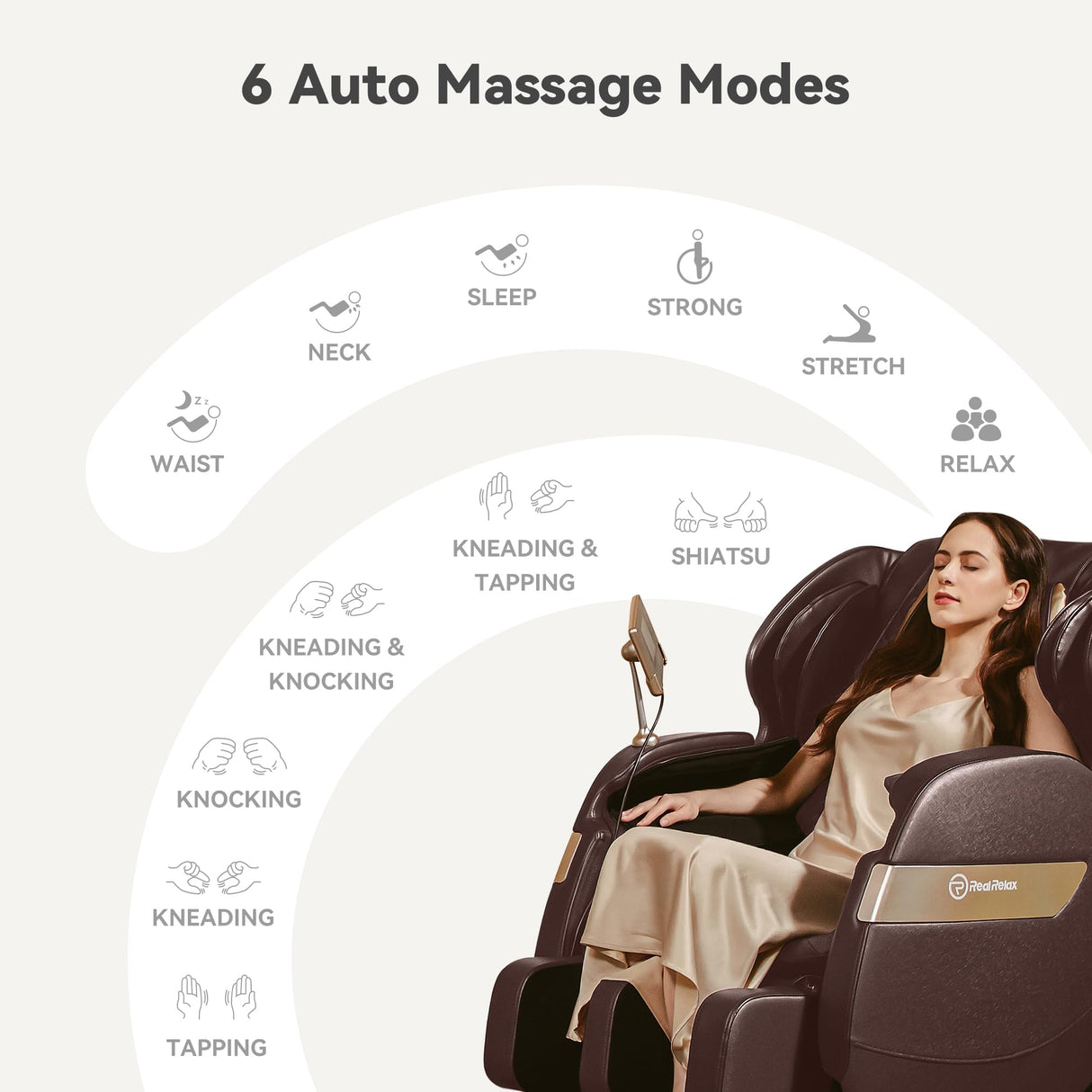 Real Relax 2024 Dual Core S Track Full Body Zero Gravity Massage Chair Recliner with App Control, Black
