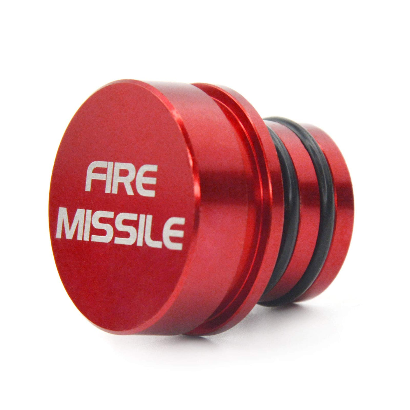 FIRE Missile+Eject Billet Aluminum Cigarette Lighter Plug Cover - Fits All Vehicles with Standard 12 Volt Power Source