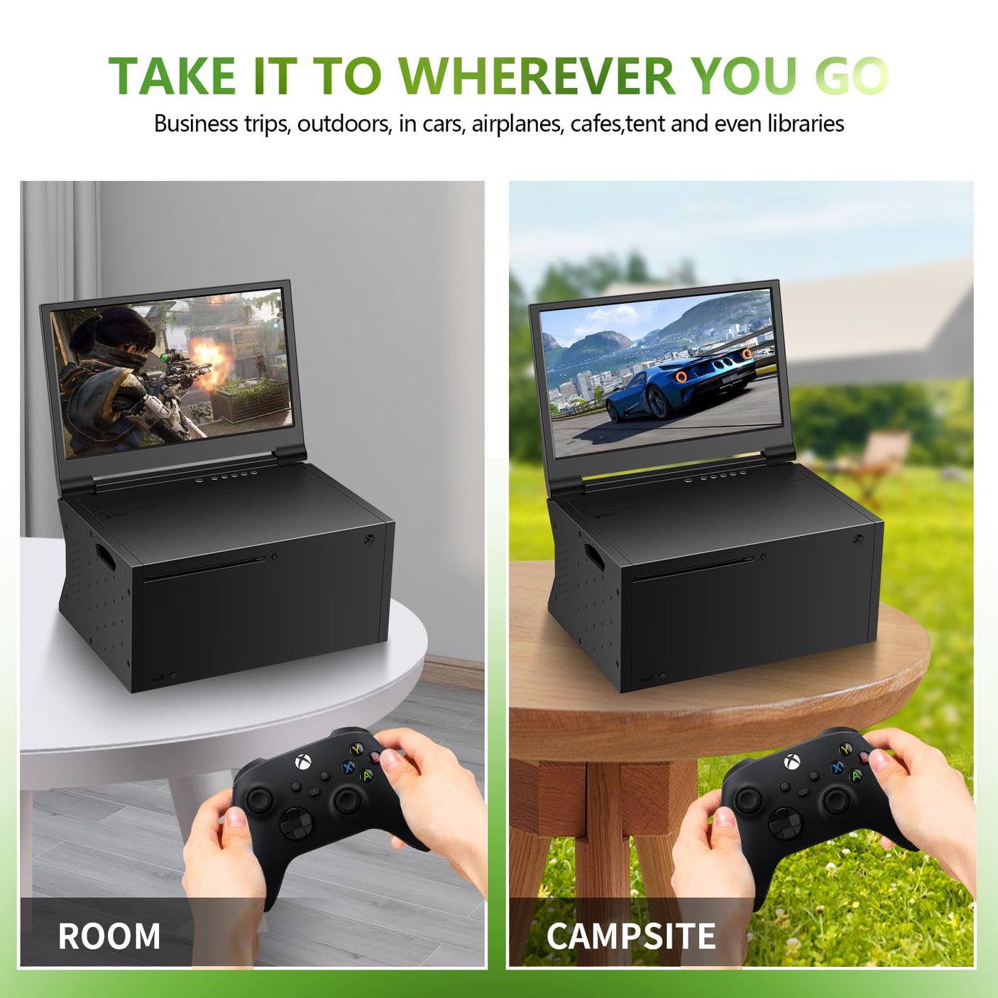 G-STORY 14‘’ Portable Monitor for Xbox Series X 4K Portable Gaming Monitor IPS Screen for Xbox Series X（not Included） with Two HDMI, HDR, Freesync Game Mode Travel (14“&4K for Xbox Series X)