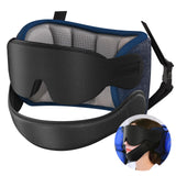 Airplane Pillow Combo with Chin Strap, Travel Pillows for Airplanes with Sleep Eye Mask, Plane Pillow for Long Flights, Car Road Trip, 360° Headrest, Stop Bobblehead, Black