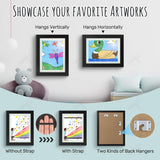 Golden State Art, 10x12.5 Kids Art Frames, Front-Opening Picture Frame Great for Kids Drawings, Artworks, Children Art Projects, Schoolwork, Home or Office (Walnut Set of 2)