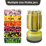 WhiteRhino Pickle Jar with Strainer Flip,34oz Pickle Container Pickle and Olive Hourglass Jar,Glass Flip Pickle Jar Juice Separator Jar with Airtight Lid for Jalapeno Gherkin