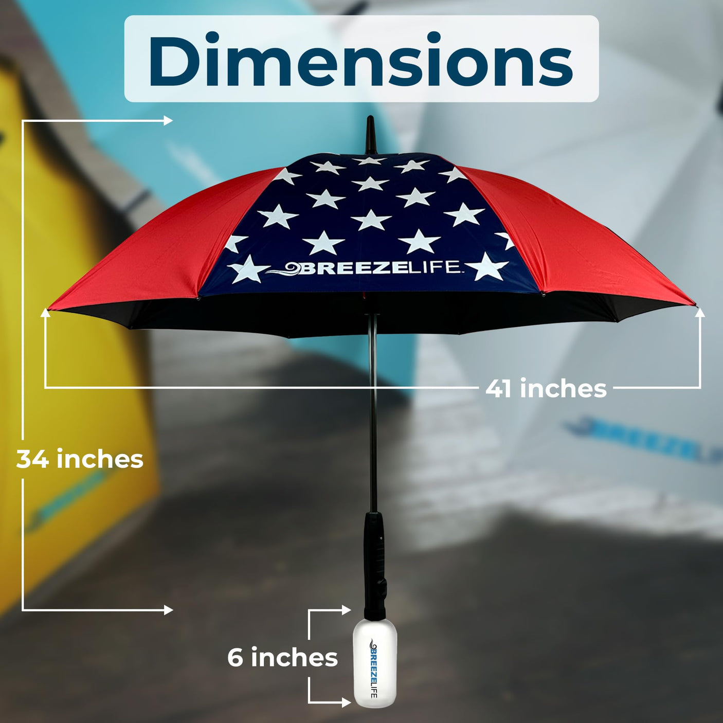 Original Mister Breeze, Sun Umbrella with Fan and Mister, Umbrella Mister with Built-in Fan for Festivals, Beach and More, Blocks Harmful Sun Rays, Mist bottle included, Silver