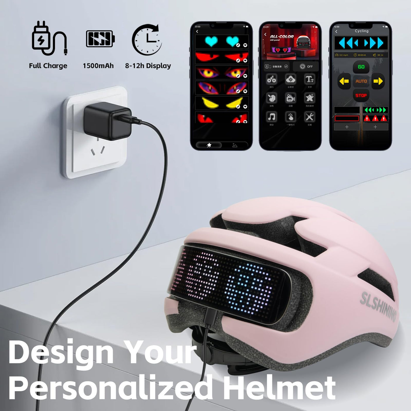 Smart Bike Helmet with Light: Bicycle Helmets for Adult Teens for Mountain & Road Cycling Electric Scooter Skateboard Skating