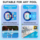Above Ground Pool Lights with APP Control 20W RGB Dimmable LED Pool Lights with Suction Cups and Built-in Magnets 12V Underwater Pool Light for Above ground Inground Pools IP68 Waterproof 28FT Cord B